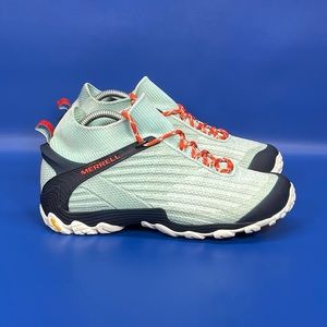 Merrell Chameleon 7 Knit Mid Hiking Shoes Womens 9.5 Ice Blue Black White